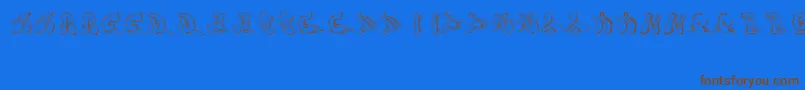 Sotra-Schriftart – Braune Schriften auf blauem Hintergrund