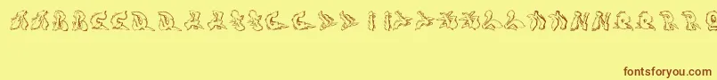 Sotra-Schriftart – Braune Schriften auf gelbem Hintergrund