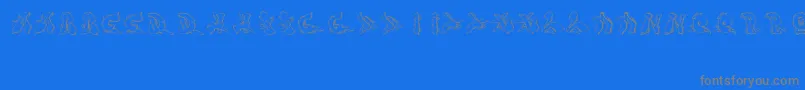 Sotra-fontti – harmaat kirjasimet sinisellä taustalla