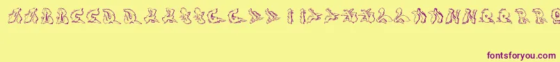 Sotra-Schriftart – Violette Schriften auf gelbem Hintergrund