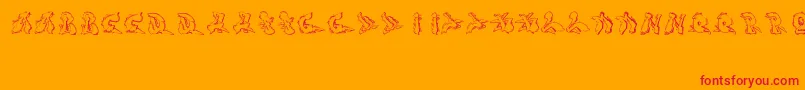 Sotra-Schriftart – Rote Schriften auf orangefarbenem Hintergrund