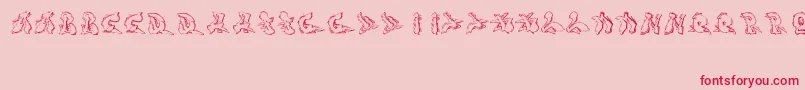 Sotra-fontti – punaiset fontit vaaleanpunaisella taustalla