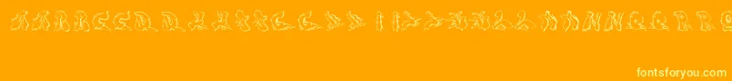 Czcionka Sotra – żółte czcionki na pomarańczowym tle