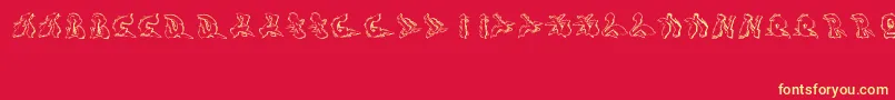 Sotra-fontti – keltaiset fontit punaisella taustalla