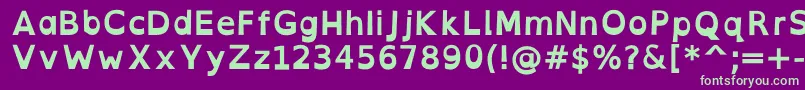 OpendyslexicaltaBold-fontti – vihreät fontit violetilla taustalla