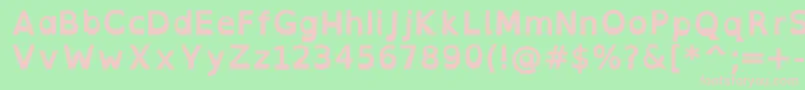 OpendyslexicaltaBold-fontti – vaaleanpunaiset fontit vihreällä taustalla