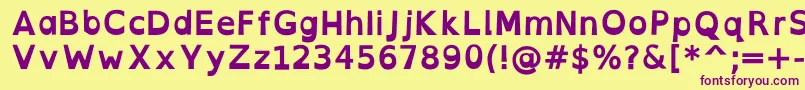 OpendyslexicaltaBold-fontti – violetit fontit keltaisella taustalla