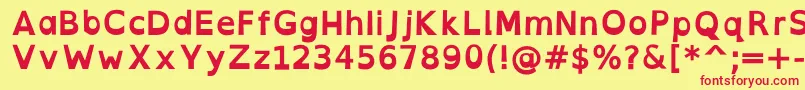 フォントOpendyslexicaltaBold – 赤い文字の黄色い背景