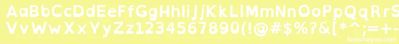OpendyslexicaltaBold-fontti – valkoiset fontit keltaisella taustalla
