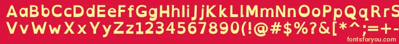 OpendyslexicaltaBold-fontti – keltaiset fontit punaisella taustalla