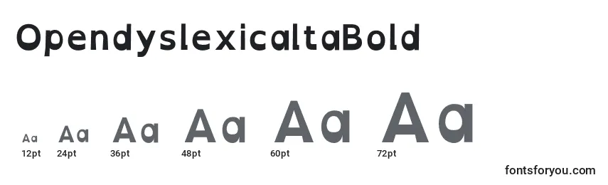 OpendyslexicaltaBold Font Sizes