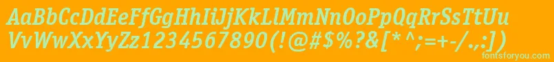 Osr66C Font – Green Fonts on Orange Background