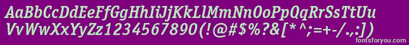 Osr66C Font – Green Fonts on Purple Background