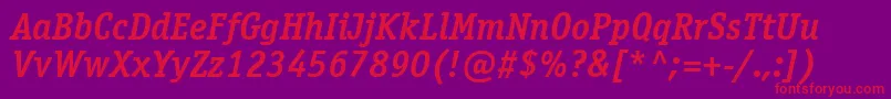 Osr66C Font – Red Fonts on Purple Background