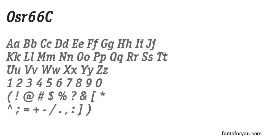 characters of osr66c font, letter of osr66c font, alphabet of  osr66c font