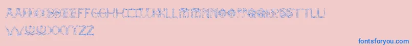 AndersonEmpress2-Schriftart – Blaue Schriften auf rosa Hintergrund