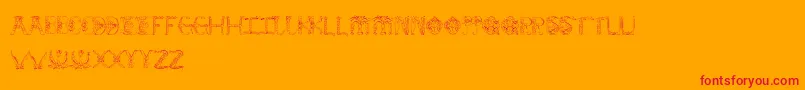 AndersonEmpress2-Schriftart – Rote Schriften auf orangefarbenem Hintergrund