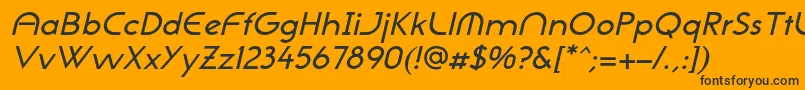 NeogothisadfstdMediumoblique-Schriftart – Schwarze Schriften auf orangefarbenem Hintergrund