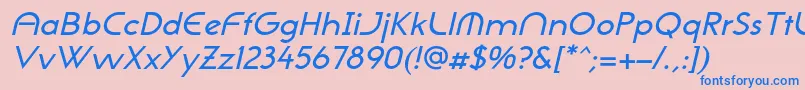 NeogothisadfstdMediumoblique Font – Blue Fonts on Pink Background
