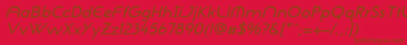 フォントNeogothisadfstdMediumoblique – 赤い背景に茶色の文字