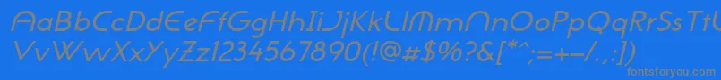 フォントNeogothisadfstdMediumoblique – 青い背景に灰色の文字