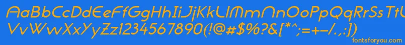 NeogothisadfstdMediumoblique Font – Orange Fonts on Blue Background