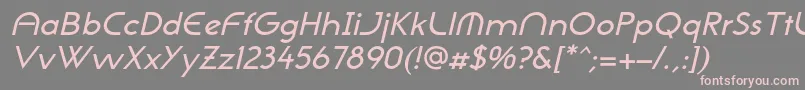 Шрифт NeogothisadfstdMediumoblique – розовые шрифты на сером фоне