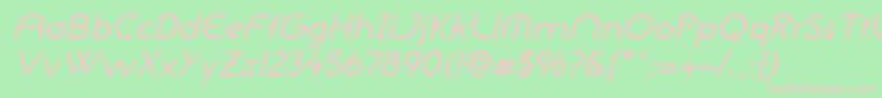 NeogothisadfstdMediumoblique Font – Pink Fonts on Green Background