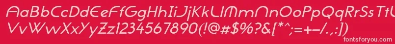 NeogothisadfstdMediumoblique-Schriftart – Rosa Schriften auf rotem Hintergrund