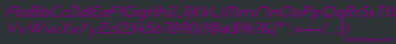 Шрифт NeogothisadfstdMediumoblique – фиолетовые шрифты на чёрном фоне