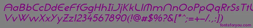 Шрифт NeogothisadfstdMediumoblique – фиолетовые шрифты на сером фоне