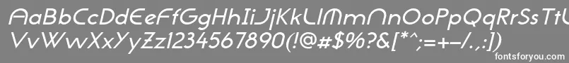 NeogothisadfstdMediumoblique-fontti – valkoiset fontit harmaalla taustalla