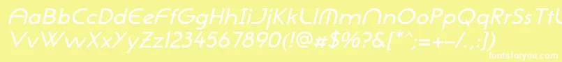 NeogothisadfstdMediumoblique Font – White Fonts on Yellow Background
