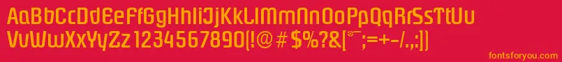 PasadenaserialMediumRegular Font – Orange Fonts on Red Background