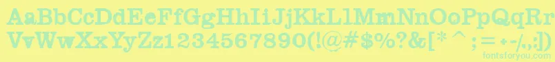 Black Widow Font – Green Fonts on Yellow Background