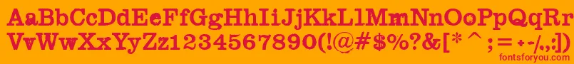 Black Widow Font – Red Fonts on Orange Background