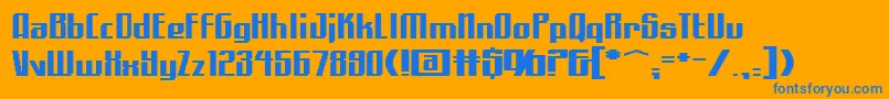 フォントAlphaquadrant – オレンジの背景に青い文字