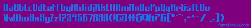 フォントAlphaquadrant – 紫色の背景に青い文字