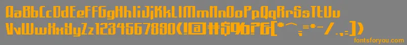 フォントAlphaquadrant – オレンジの文字は灰色の背景にあります。