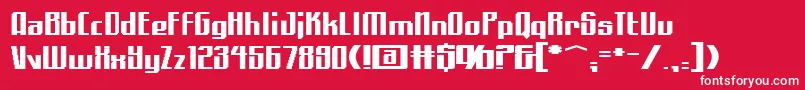 フォントAlphaquadrant – 赤い背景に白い文字