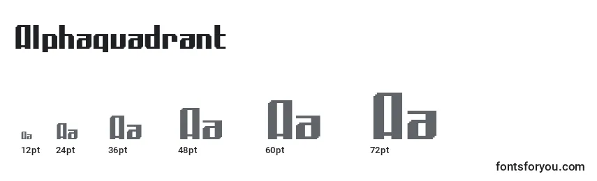 Размеры шрифта Alphaquadrant