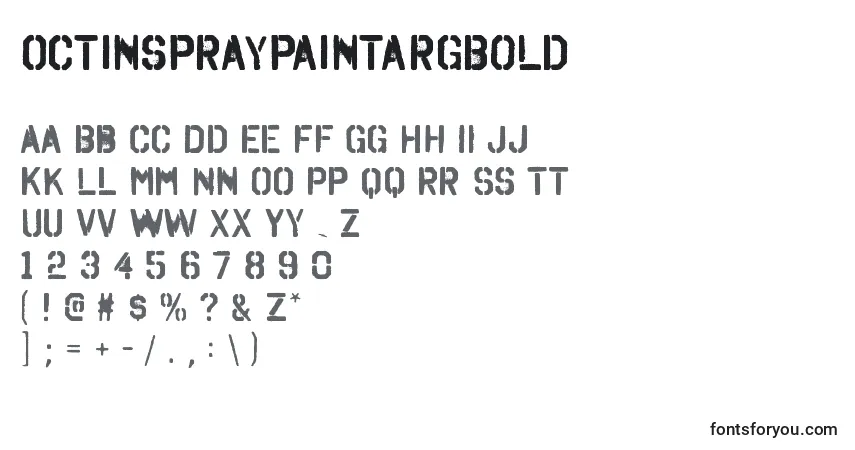 Schriftart OctinspraypaintargBold – Alphabet, Zahlen, spezielle Symbole