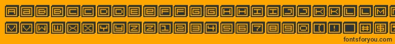 Fonte Blockobit – fontes pretas em um fundo laranja