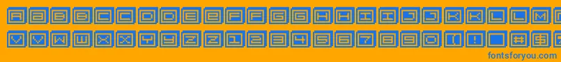 Blockobit Font – Blue Fonts on Orange Background