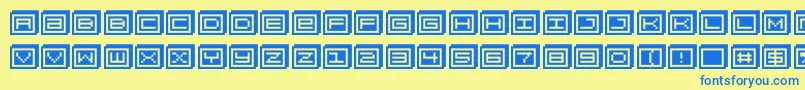 Police Blockobit – polices bleues sur fond jaune