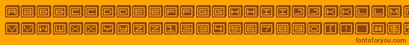 Blockobit Font – Brown Fonts on Orange Background