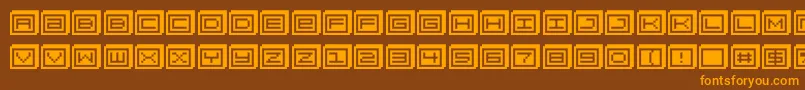 Fonte Blockobit – fontes laranjas em um fundo marrom