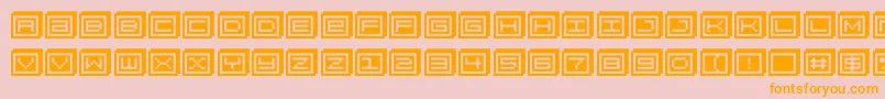 フォントBlockobit – オレンジの文字がピンクの背景にあります。