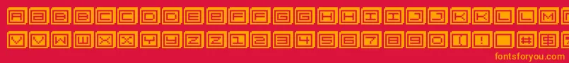 Fonte Blockobit – fontes laranjas em um fundo vermelho