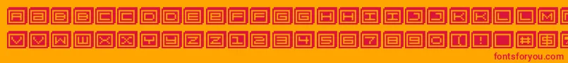 Blockobit Font – Red Fonts on Orange Background